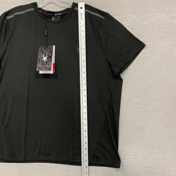 SPYDER Black T Shirt Mens Large Quick Dry Perforated Lightweight Short Sleeve - Picture 11 of 12